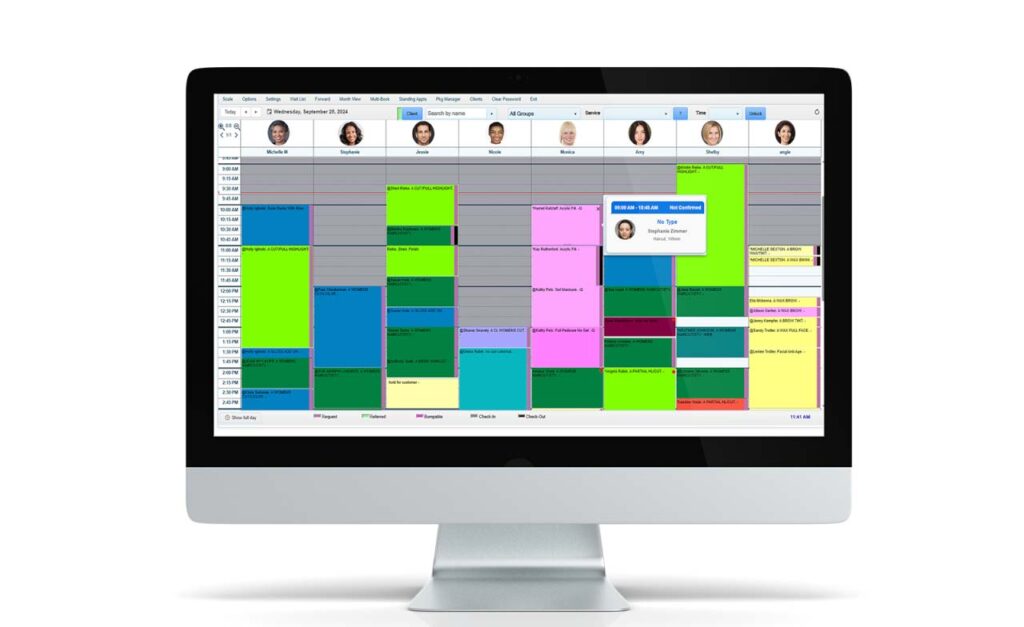 salon software must include an appointment book that has limitless features to accomodate your clients