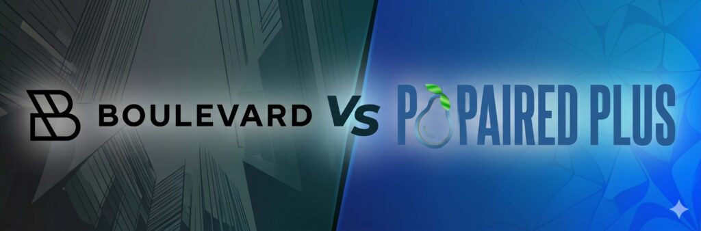 the logos for Paired Plus vs Boulevard as a banner