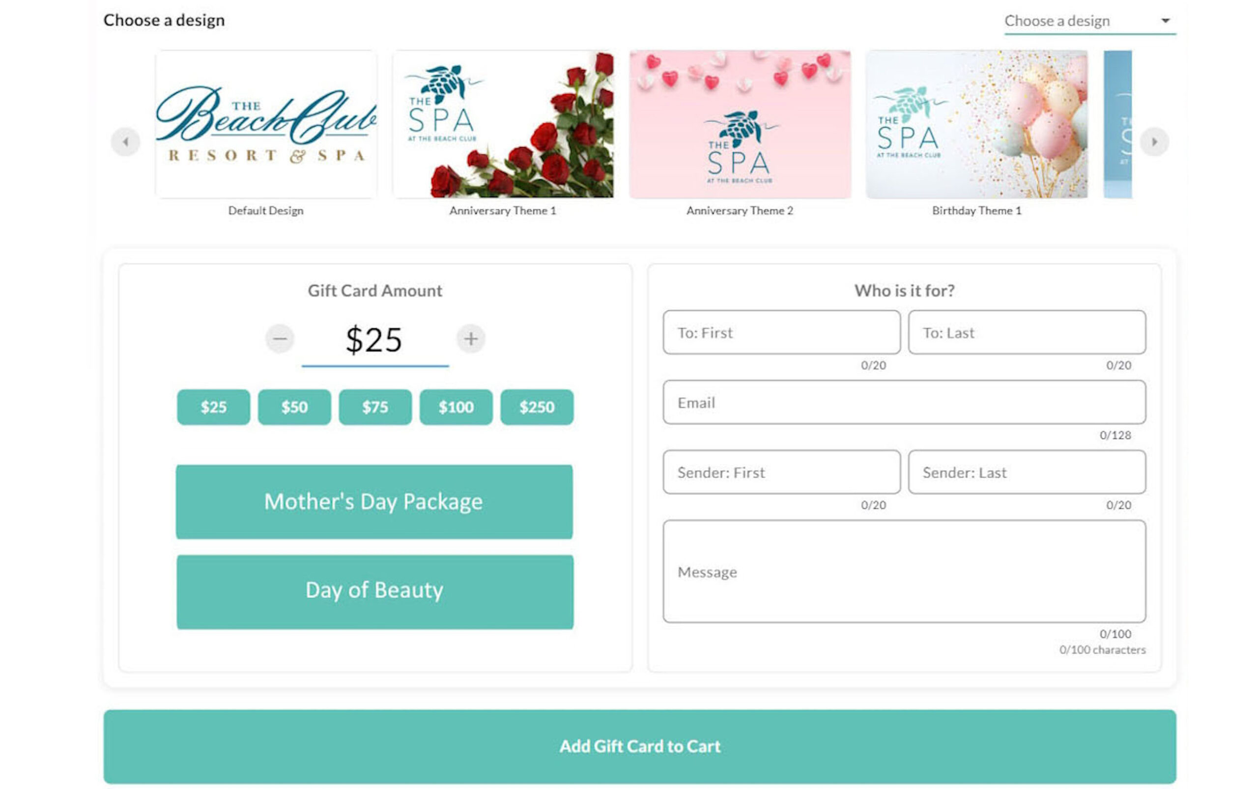 computer displaying salon gift cards that were purchased online using Paired Plus