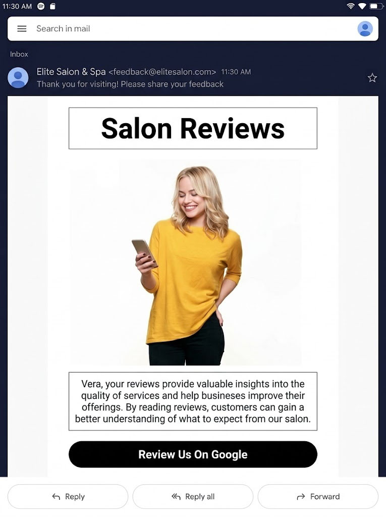 Salon email marketing campaigns and templates inside Paired Plus