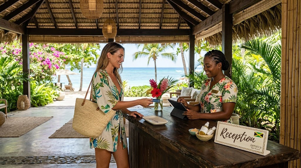 Spa reception desk using the Resort Data Processing spa integration